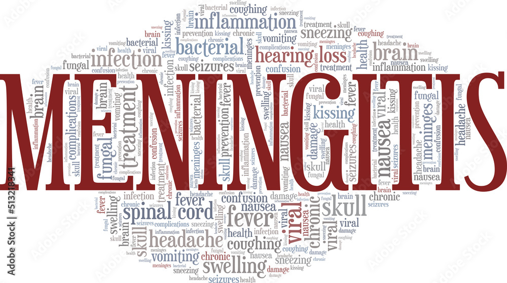 Meningitis word cloud conceptual design isolated on white background.