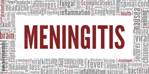 Meningitis word cloud conceptual design isolated on white background.