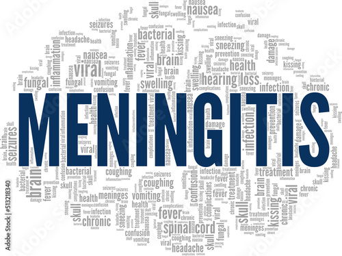 Meningitis word cloud conceptual design isolated on white background.