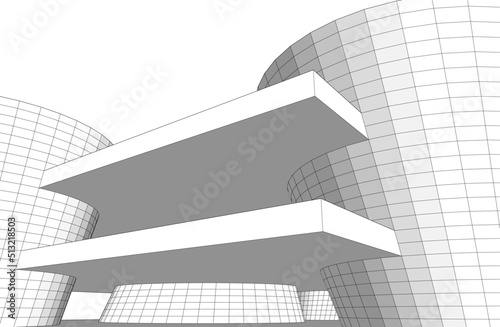 Modern architecture 3d rendering