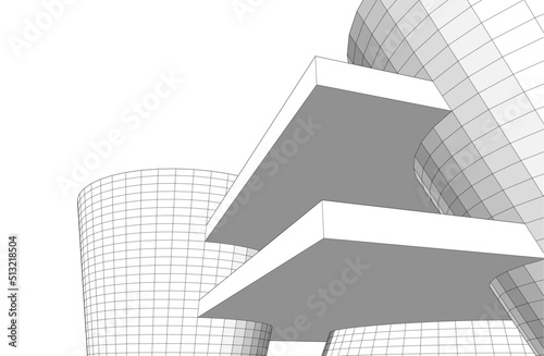 Modern architecture 3d rendering