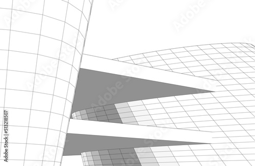 Modern architecture 3d rendering