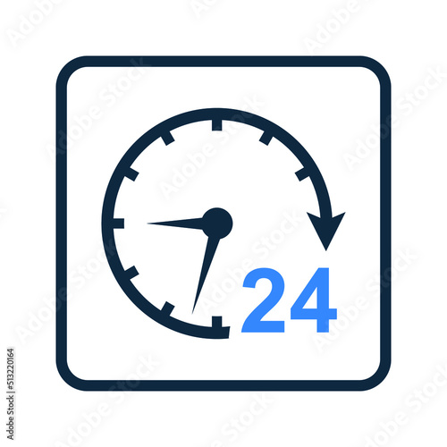 All, day, availability icon. Simple editable vector graphics.