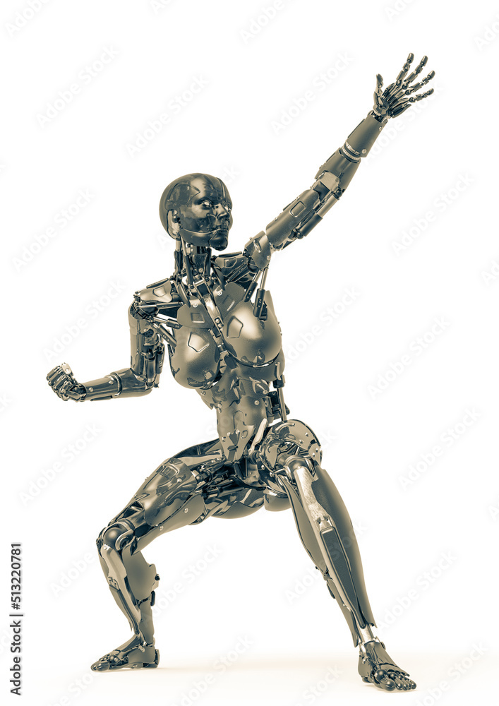 cyborg female comic power loading in a white background cyborg female comic power loading in a white background