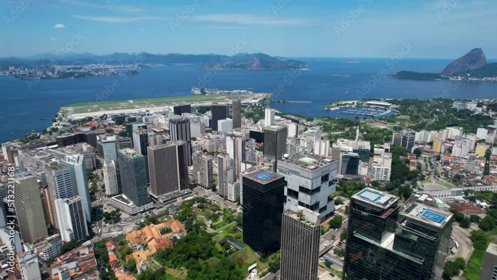 Urban Aerial Marina Da Gloria At Rio De Janeiro Brazil. Downtown ...