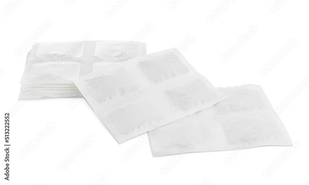 Mustard plasters on white background. Alternative medicine Mustard plasters on white background. Alternative medicine