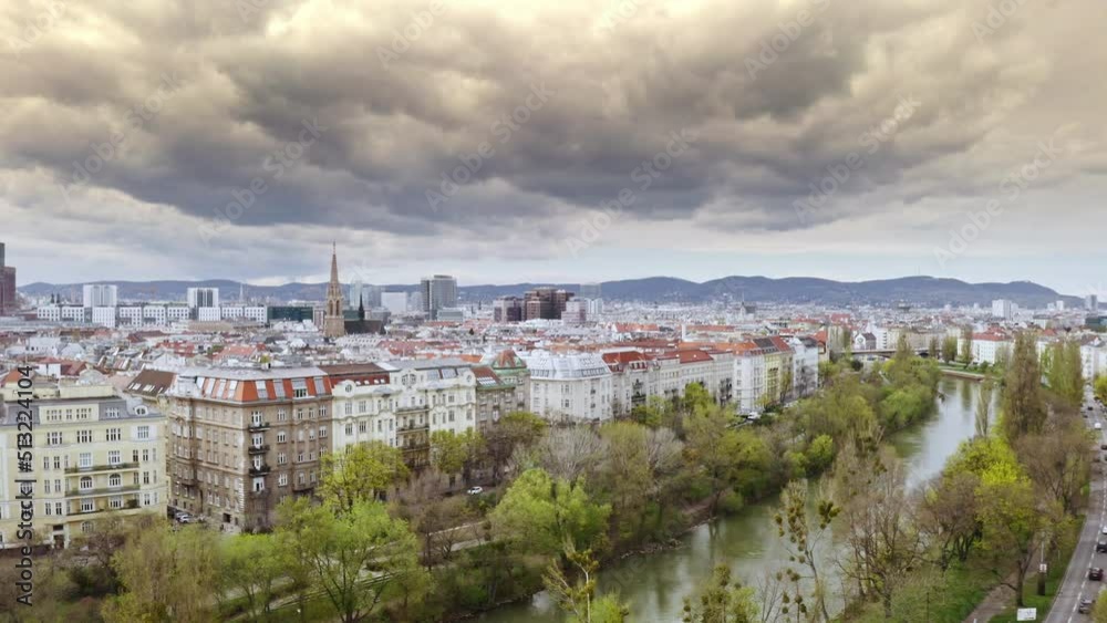 Overview of majestic metropolis city Vienna in Austria european country with monumental panoramic architecture red rooftops historical building catholic cathedral Stephansplatz palace urban landscape Overview of majestic metropolis city Vienna in Austria european country with monumental panoramic architecture red rooftops historical building catholic cathedral Stephansplatz palace urban landscape