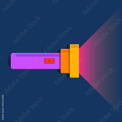 Flashlight illustration with dark background and lovely colours
