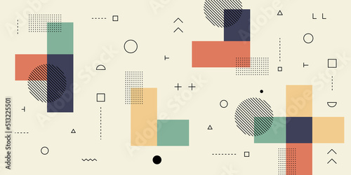 Modern Abstract Background with Retro Memphis Elements and Pastel Colorful