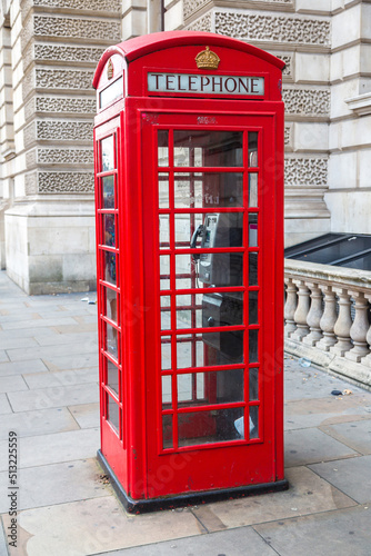 Red telephone box  booths  in London