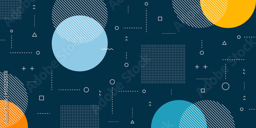 Modern Abstract Background with Retro Memphis Elements and Pastel Colorful