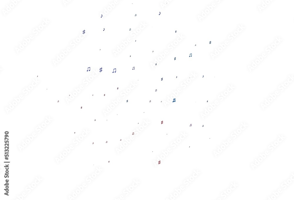 Light Blue, Red vector backdrop with music notes. Light Blue, Red vector backdrop with music notes.