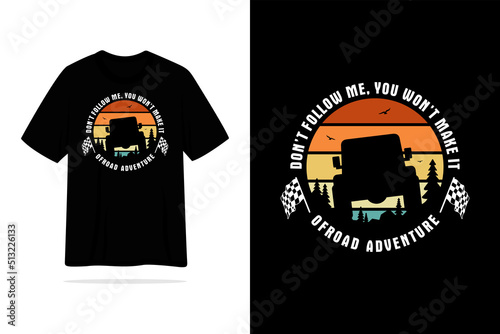 Offroad adventure car tshirt design illustration