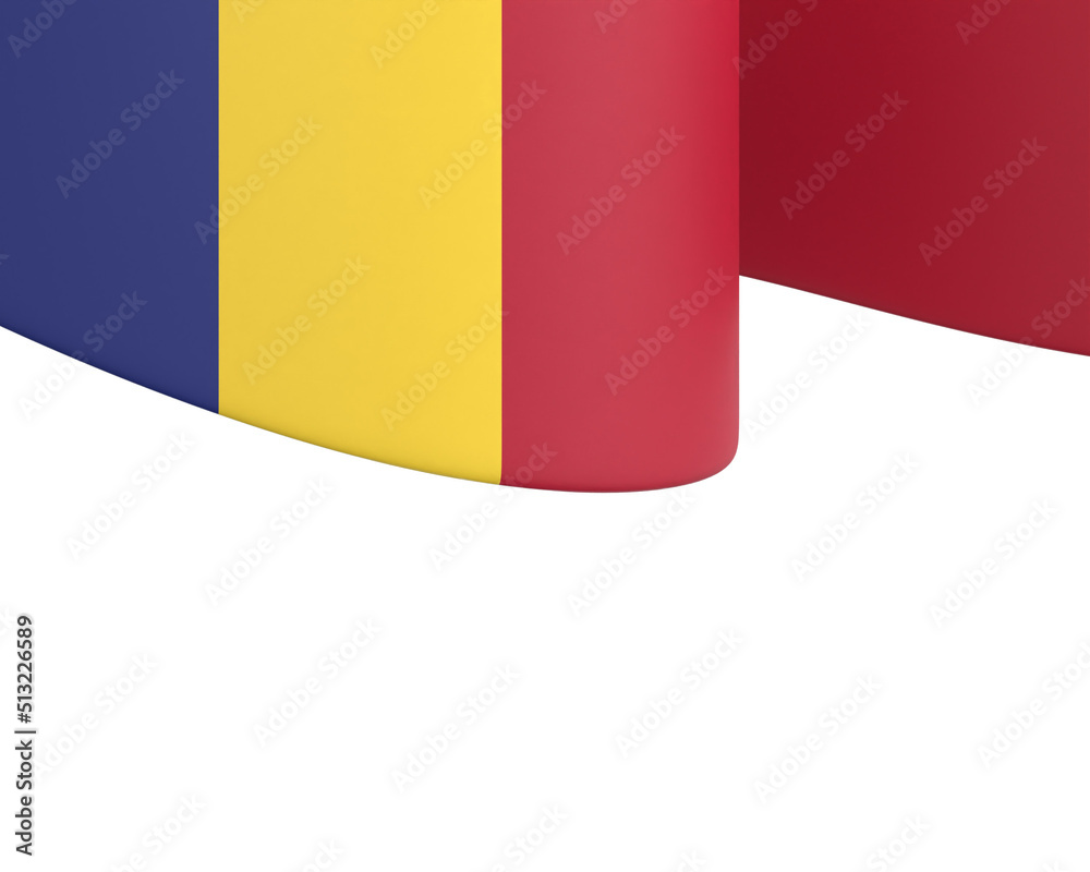 Fototapeta premium Romania flag design national independence day banner isolated in white