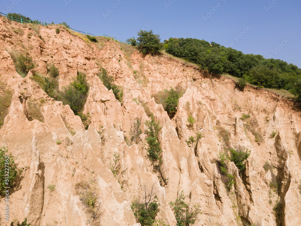 Fototapeta premium Aerial view of rock formation Stob pyramids, Bulgaria