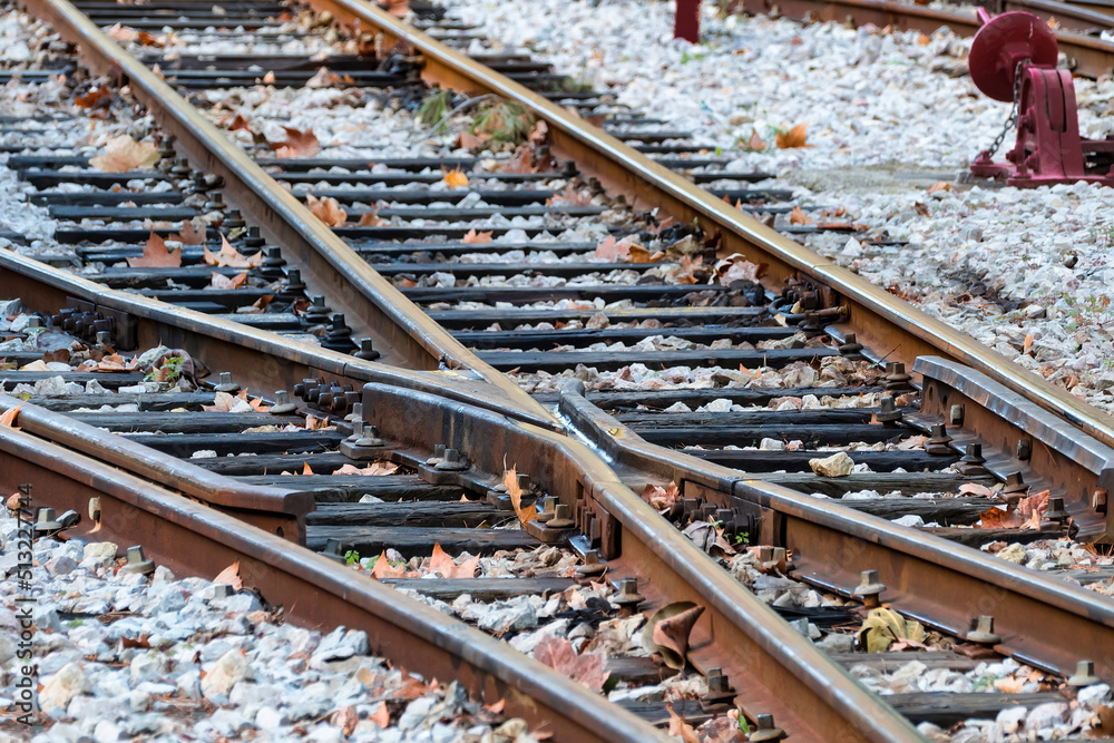 Naklejka premium Netzausbau der Bahn. Schienen, Infrasruktur, Kurswechsel