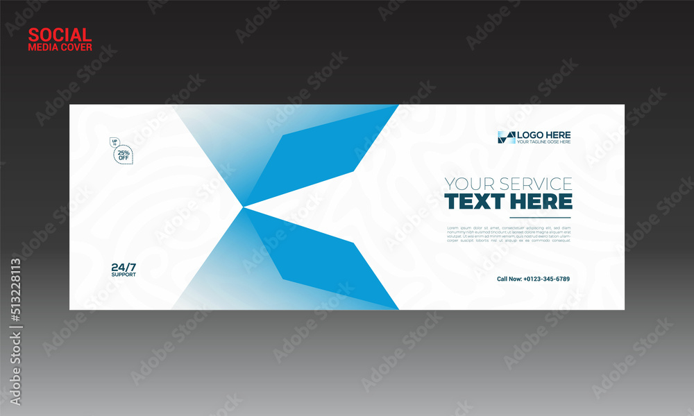 Obraz premium social media cover for banner