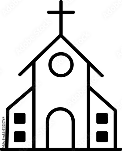  Church bulding line icon set. Icons of christian religion. Flat style.eps