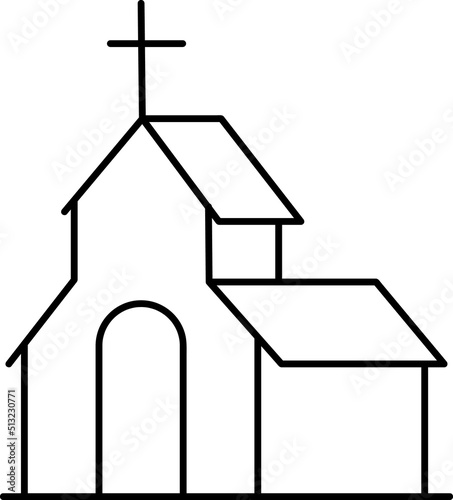  Church bulding vector art illustration on white background.eps