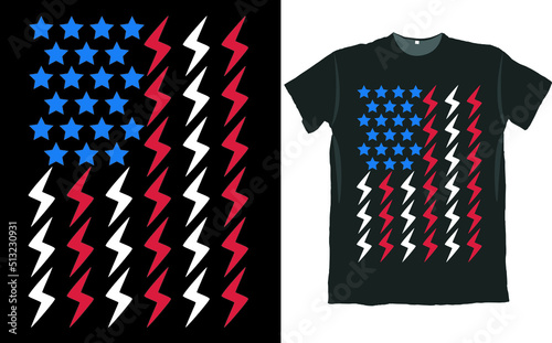 Electrical Engineer USA Flag Electrician T Shirt Design
