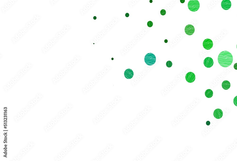 Light blue, green vector background with bubbles.