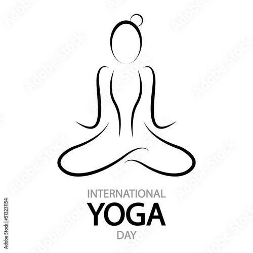 International day of yoga lotus position, vector art illustration.