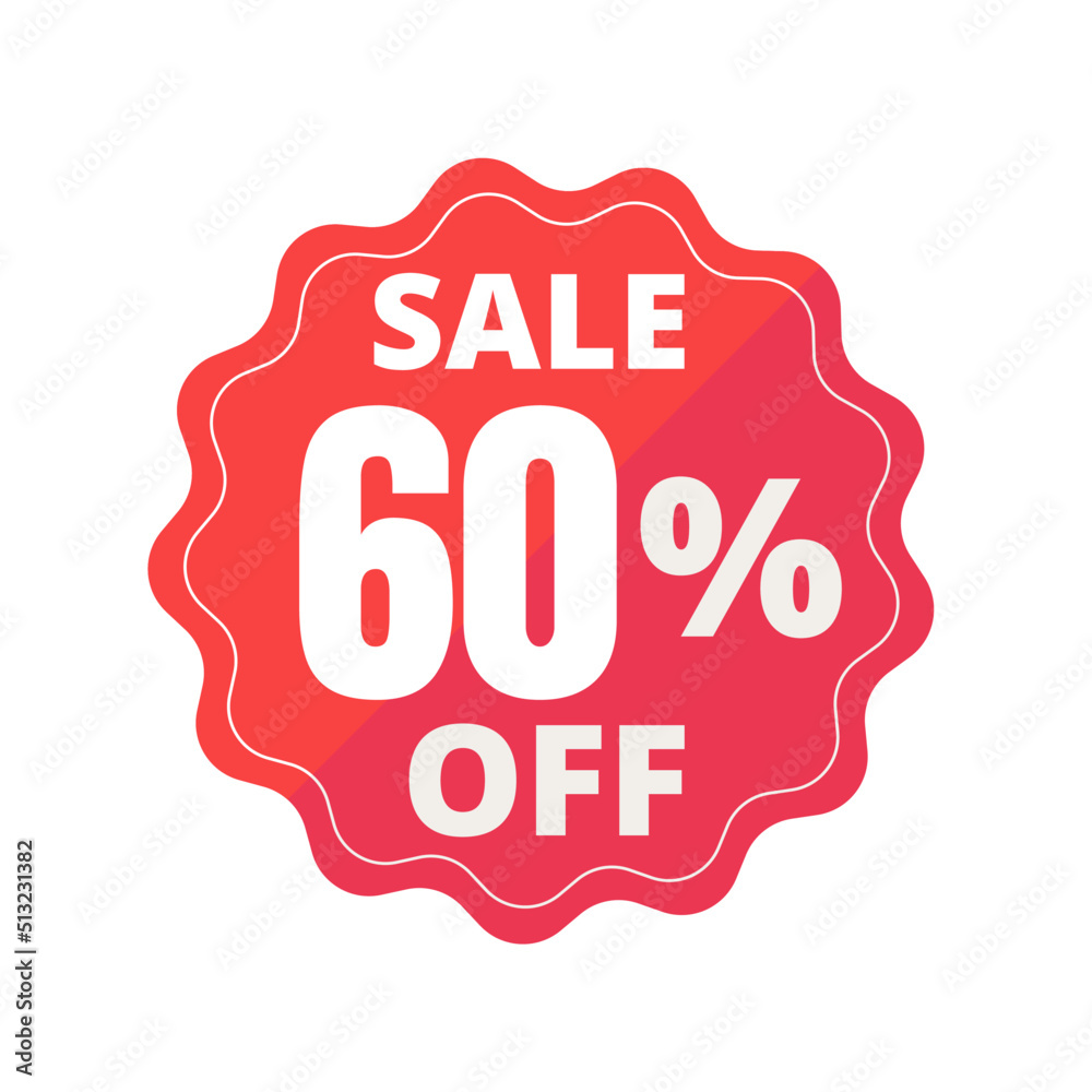 60% sale off, design 3D figurine red, vector illustration 60% sale off, design 3D figurine red, vector illustration