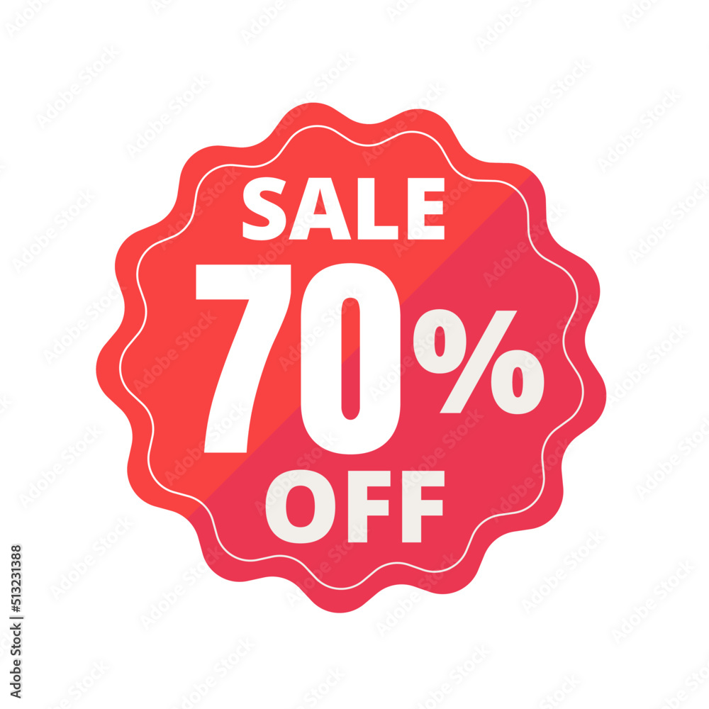 70% sale off, design 3D figurine red, vector illustration 70% sale off, design 3D figurine red, vector illustration