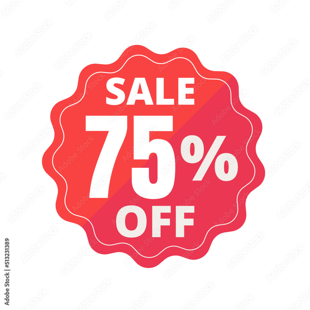 75% sale off, design 3D figurine red, vector illustration 75% sale off, design 3D figurine red, vector illustration