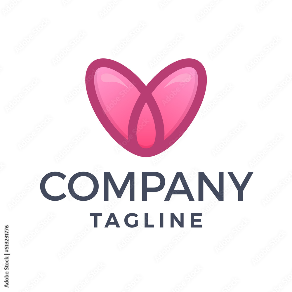 Simple monoline heart logo design Simple monoline heart logo design