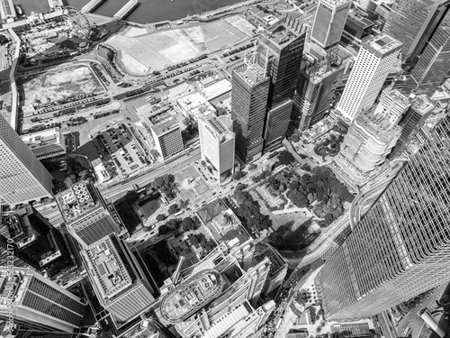 Black and white modern city  aerial view