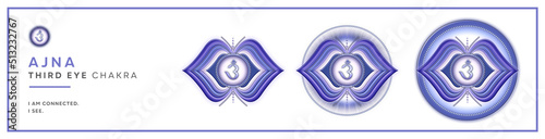 Fotografía 3 Chakra symbols: Third Eye Chakra - AJNA - Intuition, Lucidity, Meditation, Tru