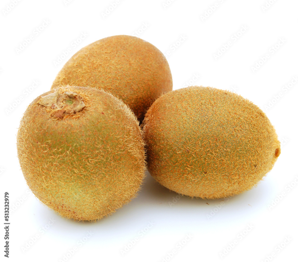 Brown Green Kiwi Fruit on white background Brown Green Kiwi Fruit on white background