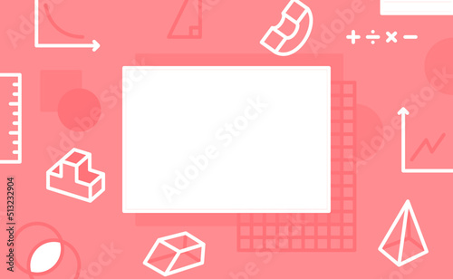 math geometric on sweet pastel paper border frame template background