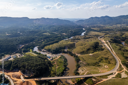 Fototapeta Naklejka Na Ścianę i Meble -  Aerial of Paraopeba River, Brumadinho, Minas Gerais, Brazil.