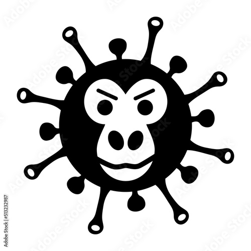 Monkeypox virus outbreak icon. Health monkey pox emergency. Viral dangerous smallpox infection. Medical awareness.