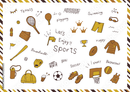 スポーツ　手描き素材集