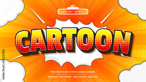 Text Effect Cartoon Comic 3D background abstract