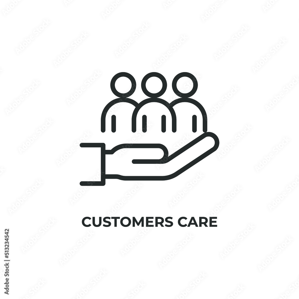 customers care line icon. linear style sign for mobile concept and web design. Outline vector icon. Symbol, logo illustration. Vector graphics customers care line icon. linear style sign for mobile concept and web design. Outline vector icon. Symbol, logo illustration. Vector graphics