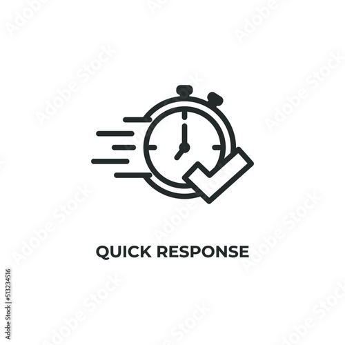 quick response line icon. linear style sign for mobile concept and web design. Outline vector icon. Symbol, logo illustration. Vector graphics