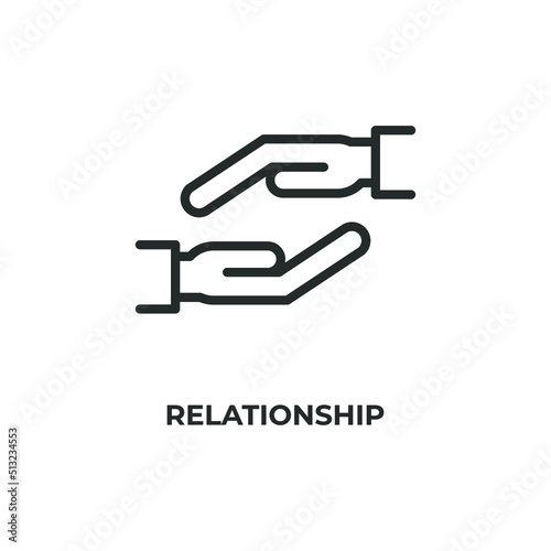relationship line icon. linear style sign for mobile concept and web design. Outline vector icon. Symbol, logo illustration. Vector graphics © muhamad