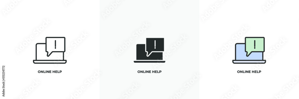 online help icon. Line, solid and filled outline colorful version, outline and filled vector sign. Idea Symbol, logo illustration. Vector graphics online help icon. Line, solid and filled outline colorful version, outline and filled vector sign. Idea Symbol, logo illustration. Vector graphics