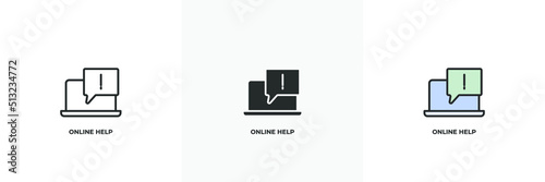 online help icon. Line, solid and filled outline colorful version, outline and filled vector sign. Idea Symbol, logo illustration. Vector graphics
