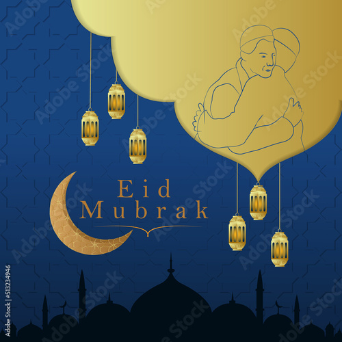 Happy Eid Mubarak Design Vector Post Background Design