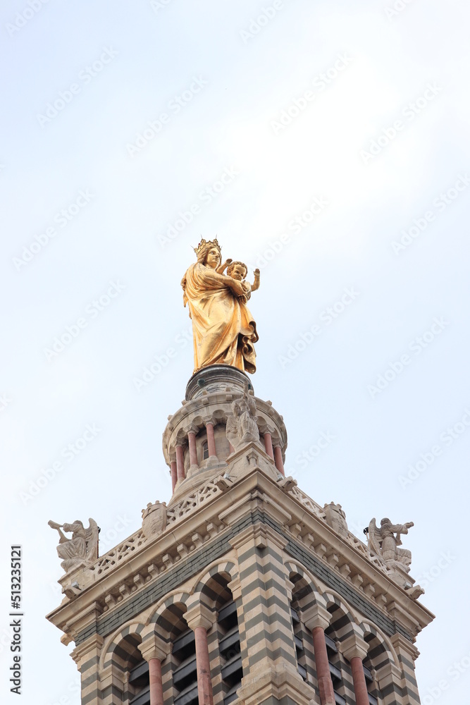 Marseille, France - september 25th 2019: Notre Dame De La Garde cathedral