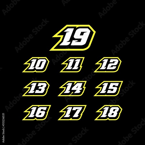 Racing number logo design