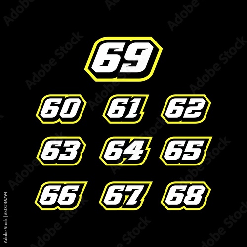 Racing number logo design