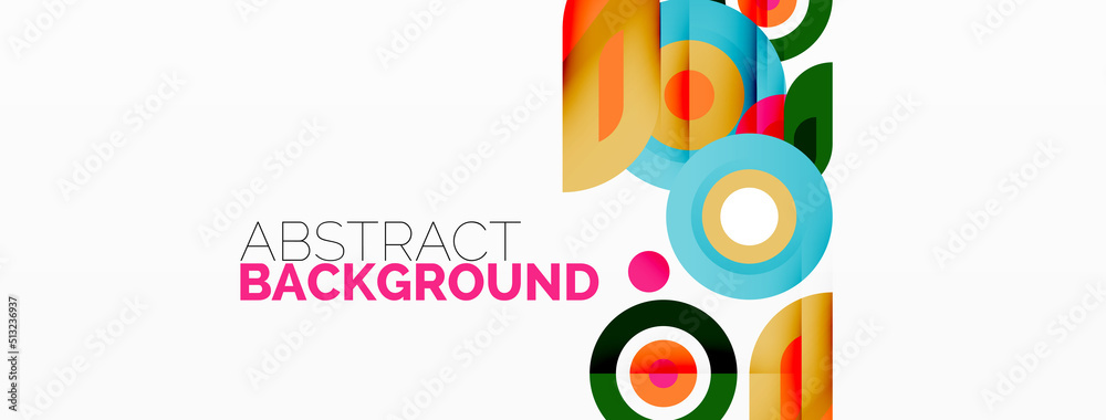 Rings and circles geometric abstract background for wallpaper, banner, backdrop