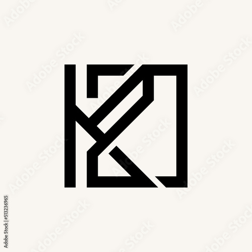 Simple and unique letter or word K2D font in cut square line image graphic icon logo design abstract concept vector stock. Can be used as symbol related to initial or monogram