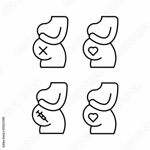 Pregnancy, Abortion, Misscarriage clean modern rounded vector icons for childbirtth